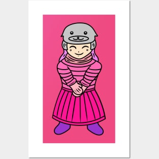 Chibi girl wear seal hat Posters and Art